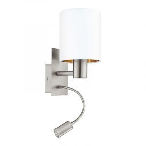 Kupfer moderne Wandleuchte Stoff, Abano, mit Schalter