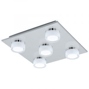 Chrom moderne Deckenleuchte Kunststoff, Busra, 7W, 3000K LED, IP44