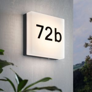 Anthrazit moderne Hausnummer Beleuchtung Kunststoff, Jim, IP44