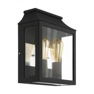 Schwarze moderne Außenleuchte Aluminium, Lenox, IP44