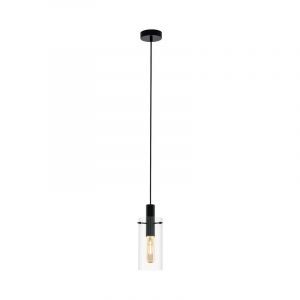 Schwarze moderne Pendelleuchte Glas, Jovanni