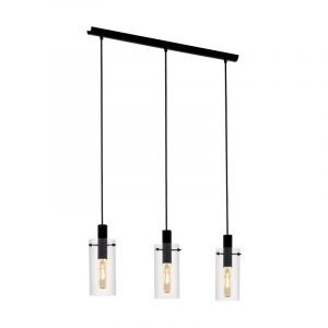 Schwarze moderne Pendelleuchte Glas, Jovanni