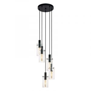 Schwarze moderne Pendelleuchte Glas, Jovanni