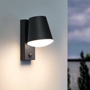 Anthrazit moderne Außen Wandleuchte mit Bewegungsmelder Metall, Aiden, IP44