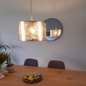 Beige moderne Pendelleuchte Stoff, Megan