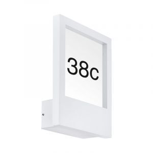 Weiße moderne Hausnummer Beleuchtung Aluminium, Jovan, IP44