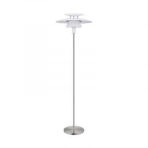 Nickel design Stehlampe Stahl, Lariana, mit Schalter
