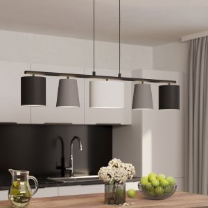 Graue moderne Pendelleuchte Stahl, Anina