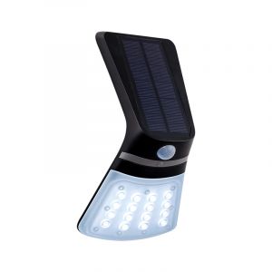 Schwarze moderne Außen Wandleuchte mit Bewegungsmelder Kunststoff, Lydie, 2W, in Lichtfarbe einstellbare LED, IP44