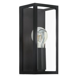 Schwarze moderne Wandleuchte Badezimmer Glas, Amadou, IP44