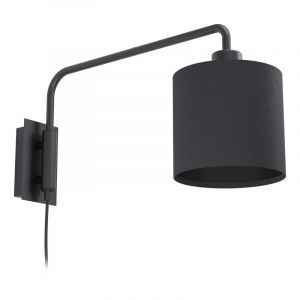 Schwarze moderne Wandleuchte Stahl, Vanita, mit Schalter