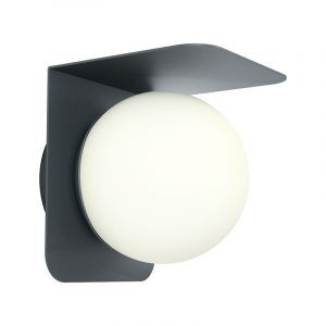 Schwarze moderne Außenleuchte Aluminium, Lute, IP44