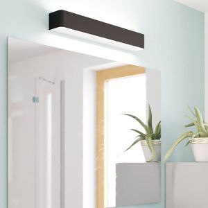 Schwarze moderne Wandleuchte Badezimmer Aluminium, Rafael, 26,5W, 3000K LED, IP44