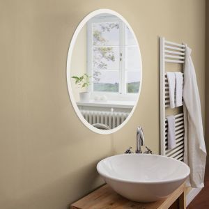 Graue moderne Spiegel mit Beleuchtung Glas, Bibi, 15,3W, 4000K LED, IP44, mit Schalter
