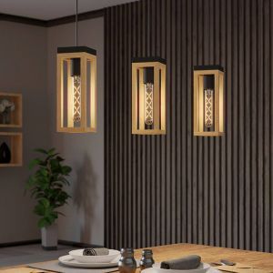 Holz Pendelleuchte Braun, Jasmina