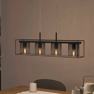 Schwarze industrielle Pendelleuchte Aluminium, Thiemo