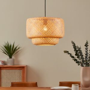Rattan Pendelleuchte Braun, Jetze