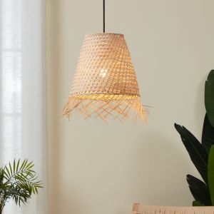 Rattan Pendelleuchte Braun, Wilco