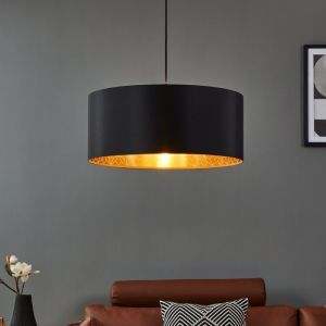 Schwarze moderne Pendelleuchte Stoff, Kelsey