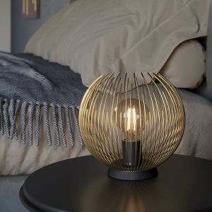 Goldene industrielle Tischleuchte Aluminium, Keimpe, mit Schalter