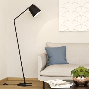 Schwarze industrielle Stehlampe Aluminium, Jasmyn, mit Schalter