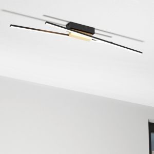 Schwarze moderne Deckenleuchte Aluminium, Leintje, 13W, 3000K LED