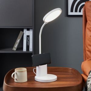 Weiße Tischleuchte Kunststoff, Vinnie, 2,1W, warm- bis kaltweiß einstellbare LED, 3-stufig dimmbar