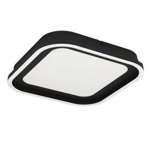 Schwarze moderne Deckenleuchte Aluminium, Thijn, 11W, warm- bis kaltweiß einstellbare LED, 3-stufig dimmbar
