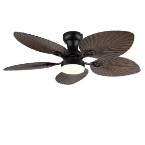 Braune landhaus Deckenventilator Metall, Naduah, 22W, White Switch LED, mit Fernbedienung