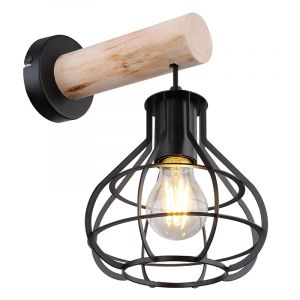 Holz Wandleuchte Braun, Tijs