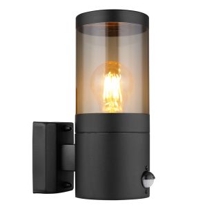 Schwarze moderne Außenleuchte Edelstahl, Lambert, IP44