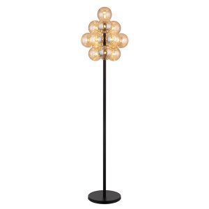 Bernstein retro Stehlampe Glas, Ozan, mit Schalter