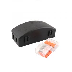 Schwarze Kabelkupplung IP20 maximal 3 x 2,5 mm