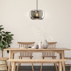 Design Pendelleuchte Esszimmer Grau, Vidro
