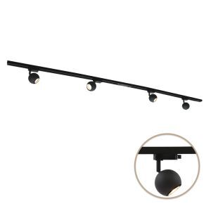 2M schwarzes 1 phase Schienenbeleuchtung System + 4 Alco Strahler