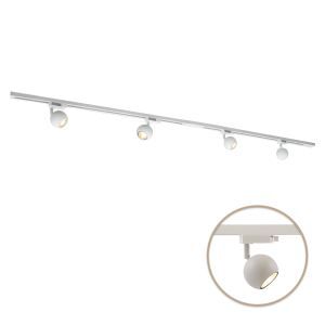 2M weißes 1 phase Schienenbeleuchtung System + 4 Alco Strahler