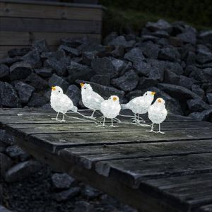 LED Vögel, Weihnachtsmotive - 5er Set