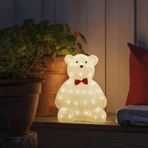 Teddybär mit Schleife, 38 cm, für drinnen und draußen