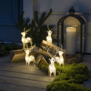 5 LED Hirsche, für drinnen und draußen