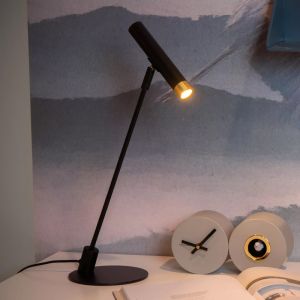 Schwarze Tischleuchte Modern, Alec, mit Schalter