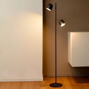 Schwarze Stehlampe Modern, Skanska, 5W, 2700K LED, mit Touch-Dimmer