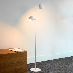 Weiße Stehlampe Modern, Skanska, 5W, 2700K LED, mit Touch-Dimmer