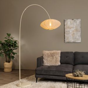 Beige Stehlampe Modern, Corina, mit Schalter
