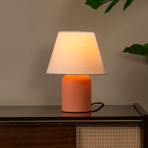 Keramik Tischleuchte Orange, Macia, mit Schalter