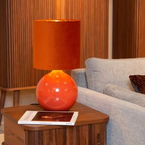 Orangene Tischleuchte Retro, Esterad, mit Schalter