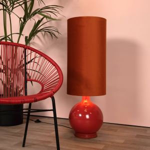 Orangene Stehlampe Retro, Esterad, mit Schalter