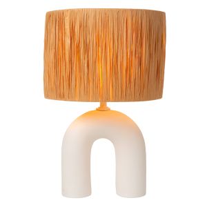 Rattan Tischleuchte Braun, Ronda, mit Schalter