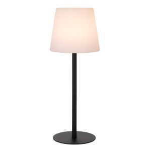Schwarze aufladbare Außen Tischlampe Modern, Tyon, 2W, 2700K LED, IP65, mit Touch-Dimmer