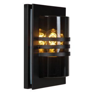 Schwarze Außenleuchte Modern, Privas, IP44
