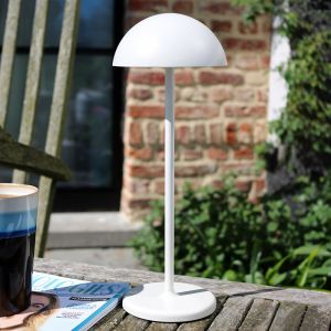 Weiße Außen Tischleuchte Retro, Joy, 1,5W, 3000K LED, IP54, mit Touch-Dimmer